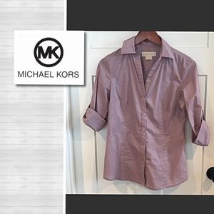 Michael Kors Purple Button Up Blouse